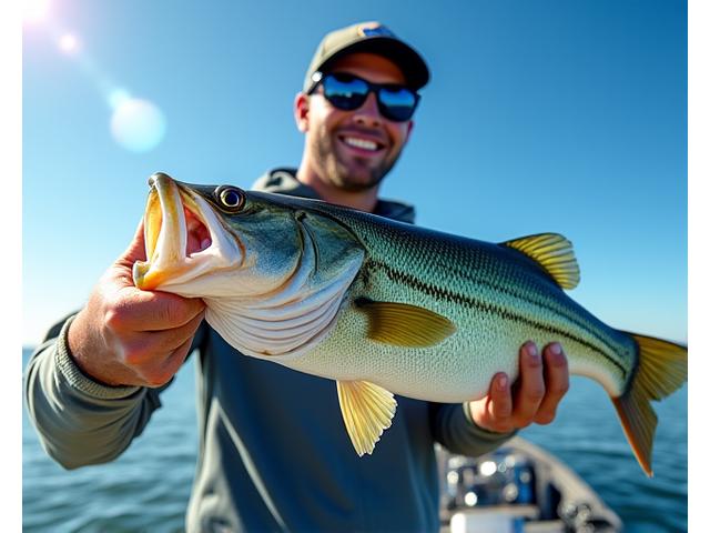 Angler holding a large trophy fish after a tournament win