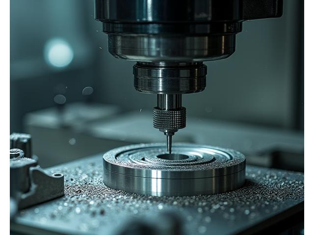 State-of-the-art CNC machine precision machining a metal rod component